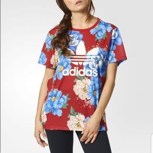 Adidas Originals Red Floral Chita Tshirt